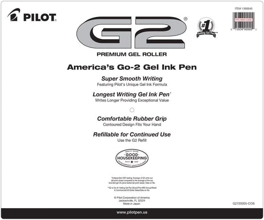 PILOT G2 Premium Gel Ink Pens, Fine Point 0.7mm, Assorted Inks, 20 Count