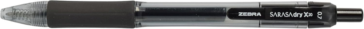 Zebra Pen SARASA X20 Retractable Gel Pen, Black Ink, 0.7mm, 12-Pack