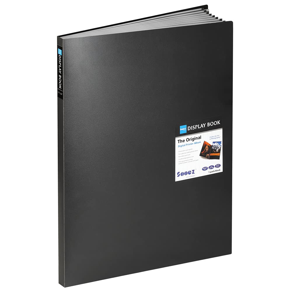 Sooez 30-Pocket Binder with Plastic Sleeves 8.5x11,Heavy Duty Art Portfolio