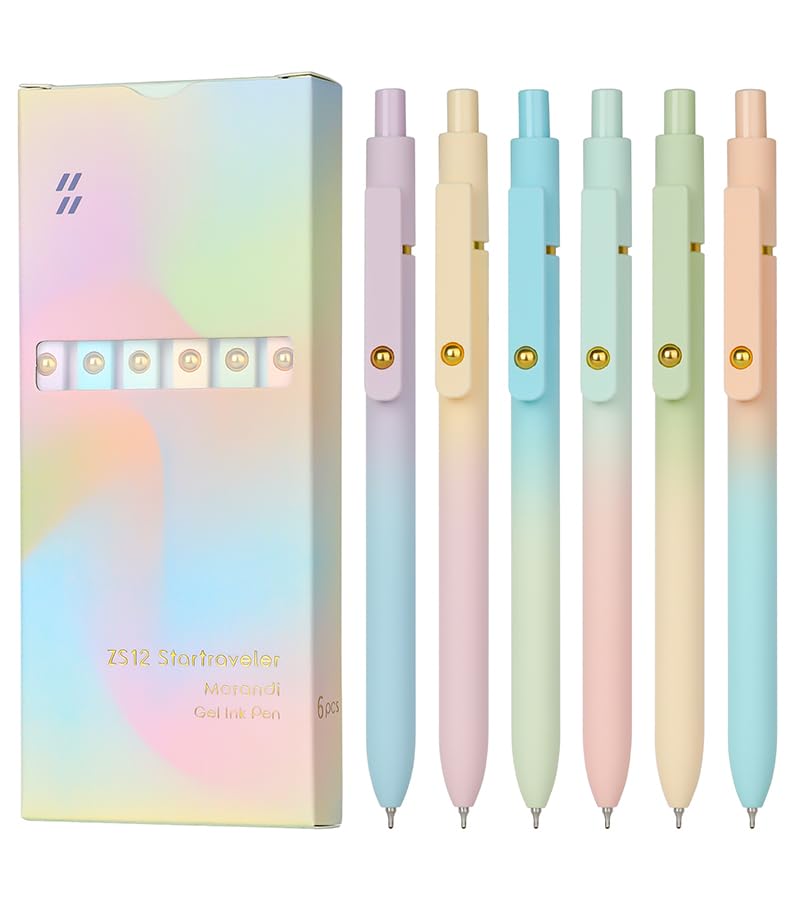 Ddaowanx Gel Pens,6 Pcs 0.7mm Retractable Quick Dry Black Ink Pens