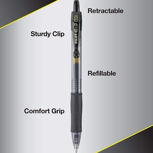 PILOT G2 Premium Gel Pens, 1.0mm Bold Point, Pack of 10