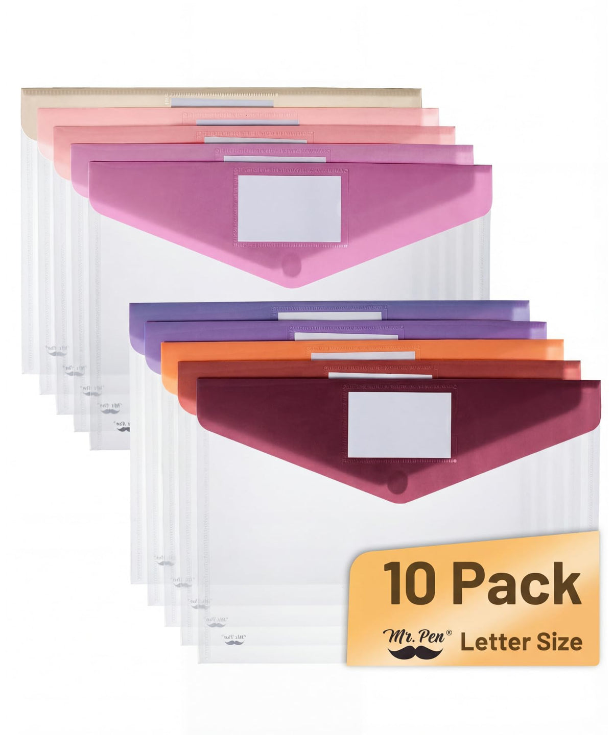 Mr. Pen- Clear Plastic Envelopes File Folders, 10 Pack, A4, Letter Size