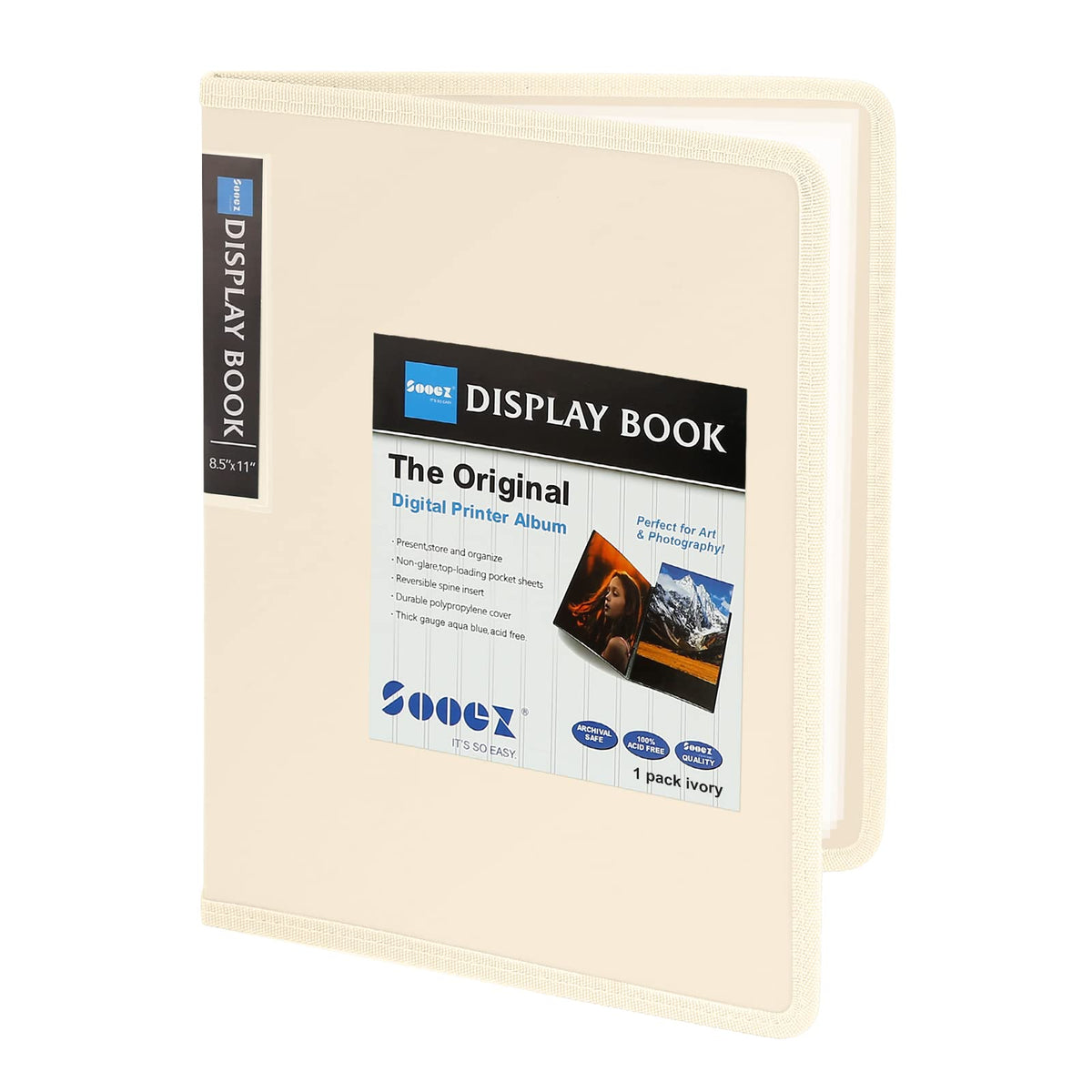 Sooez 30-Pocket Binder with Plastic Sleeves 8.5x11,Heavy Duty Art Portfolio