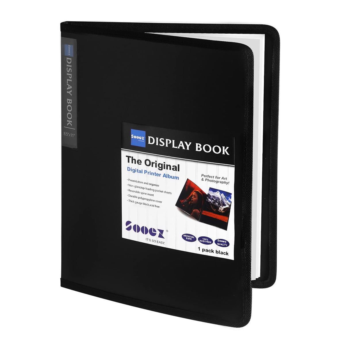 Sooez 30-Pocket Binder with Plastic Sleeves 8.5x11,Heavy Duty Art Portfolio