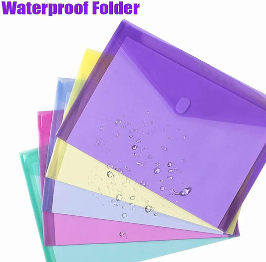 Sooez 12 Pack Plastic Envelopes File Folders, Plastic Filing Folders
