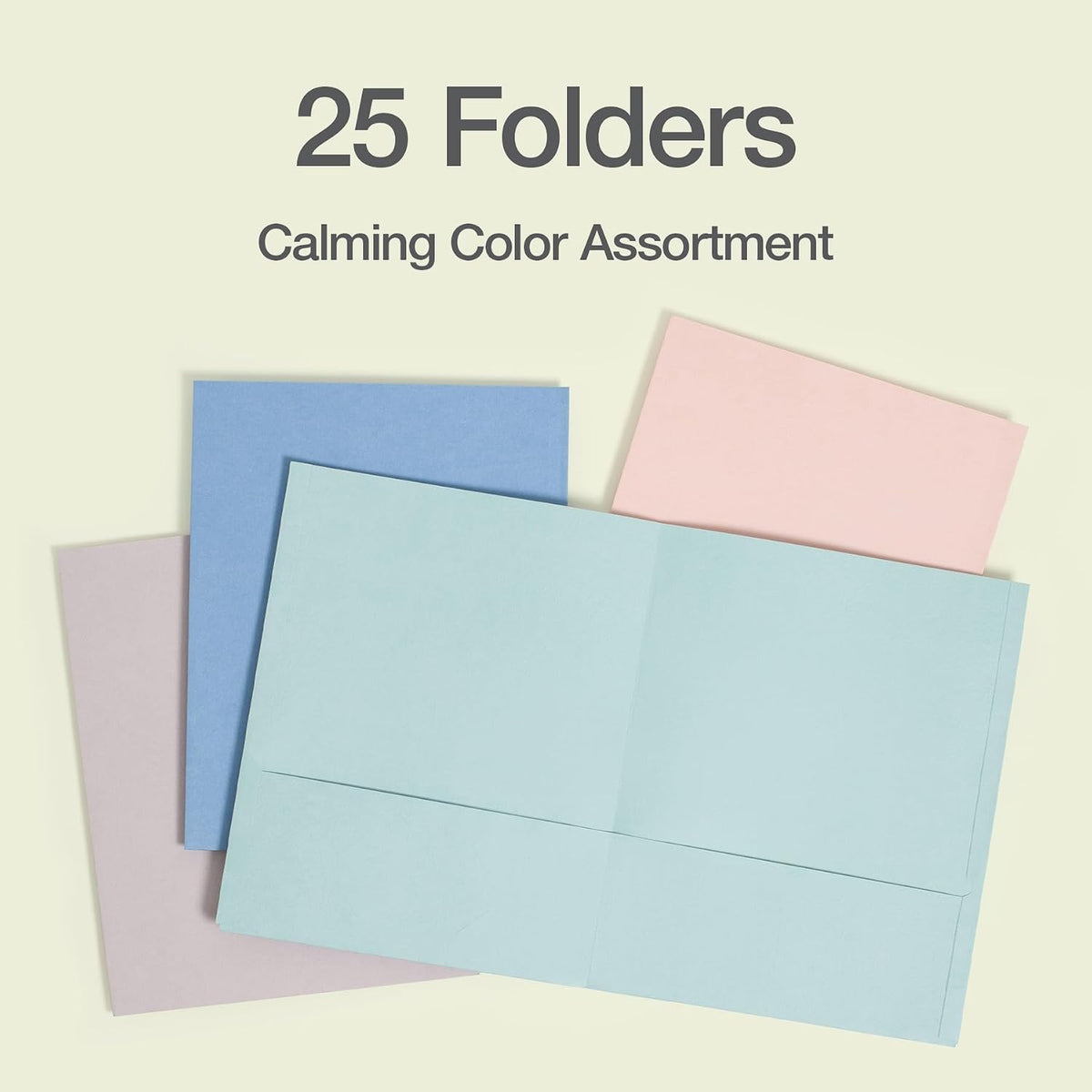 Oxford 2 Pocket Folders, 25 Pack, Calming Colors, School Value Pack