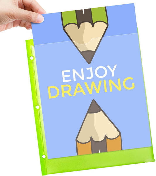 WOT I Heavy Duty Plastic Folders with Clear Front Pockets - 18 Pack, Extra Thick Folders with Pockets and Holes for Binders, with Card Slot for Letter Size Paper Assorted Colors