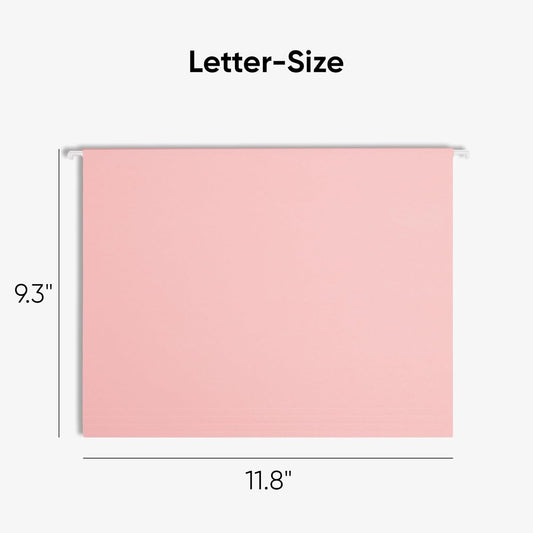 Smead Hanging File Folders with Tabs, Letter Size, Pink, 25 Count
