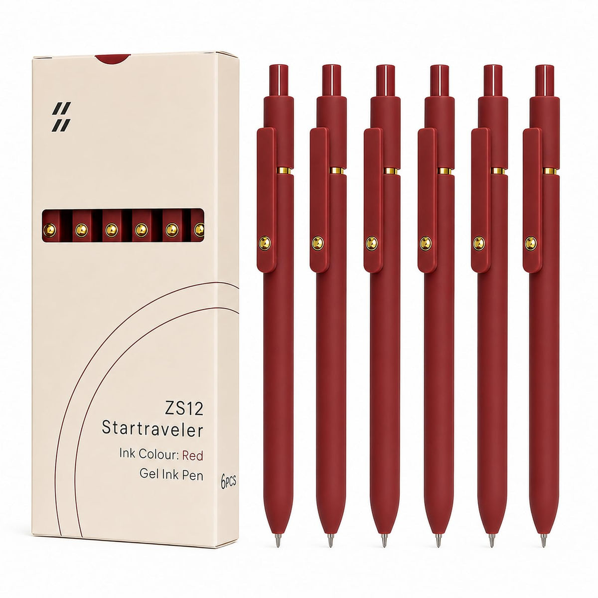 FIOVER Colored Gel Pens 6 Pack 0.7mm Medium Point Pens for Journaling