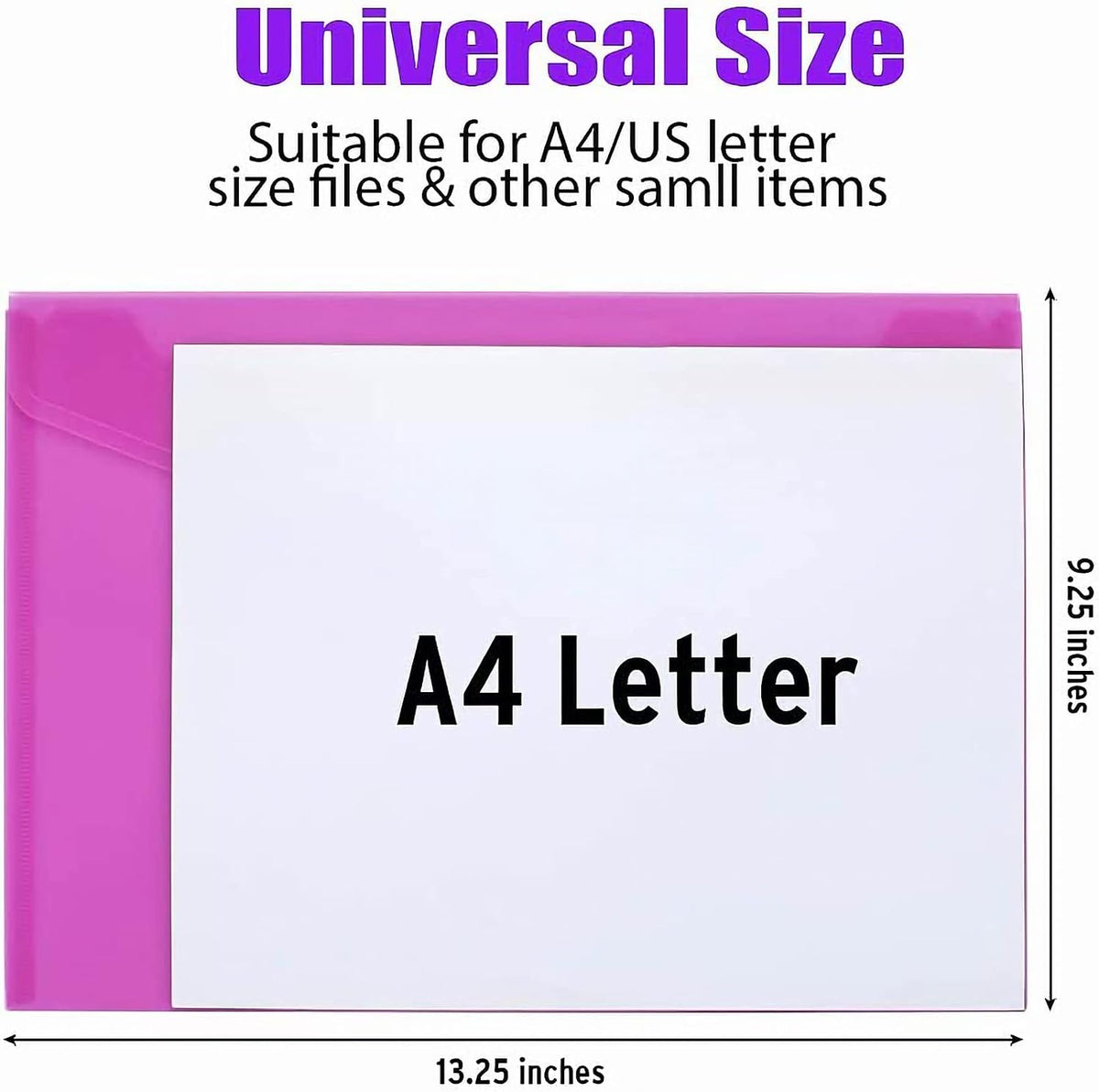 Sooez 12 Pack Plastic Envelopes File Folders, Plastic Filing Folders