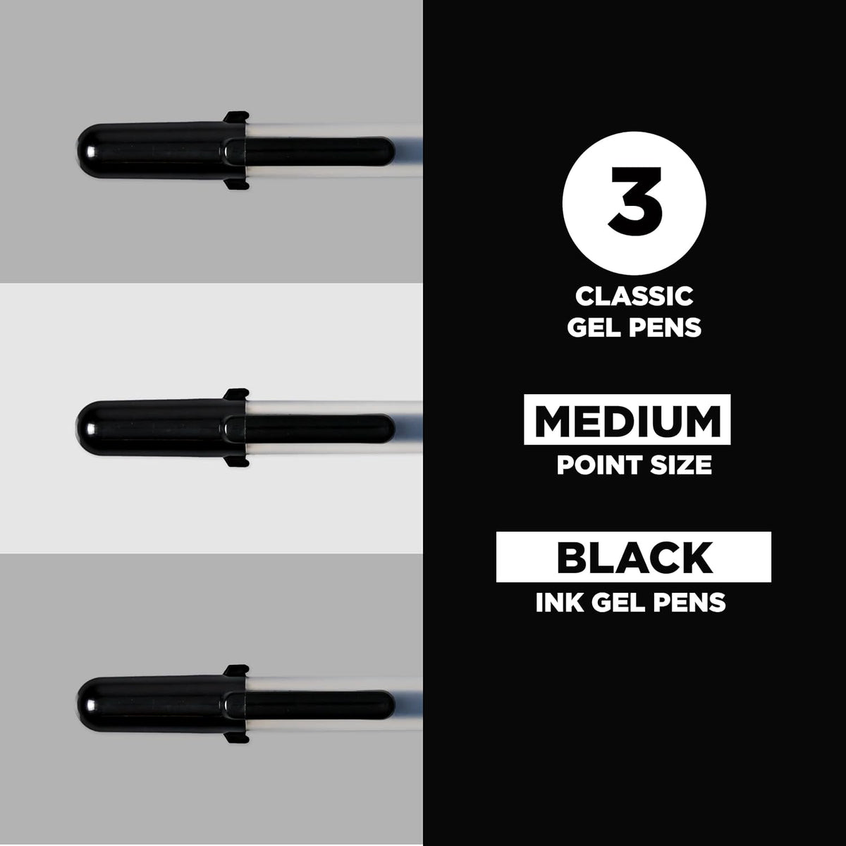 Sakura Gelly Roll Gel Pens, Medium Point, 0.4 mm Line, Black - 3 Pack