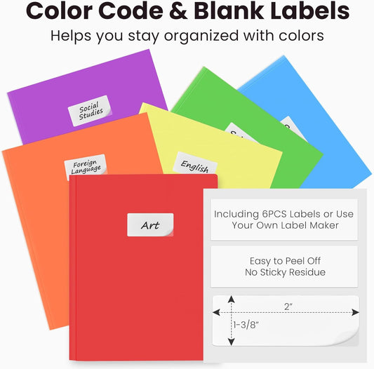 Sooez Plastic Folders with Pockets and Prongs, Pocket Folders with Prongs