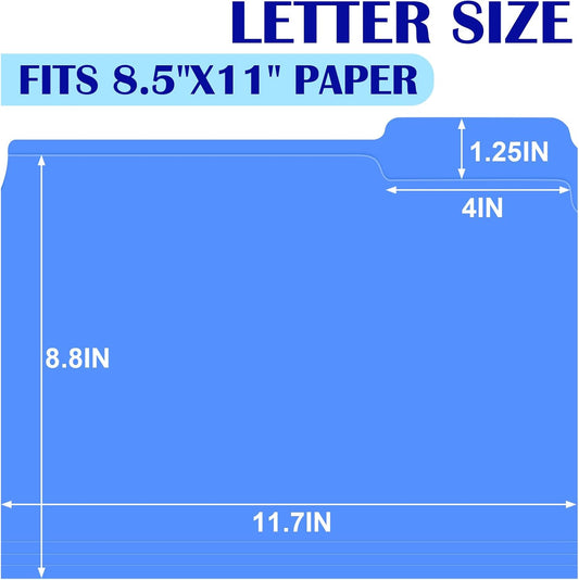 TUXIYA 105 Pack Colored File Folders,21 Colors File Folders Letter Size