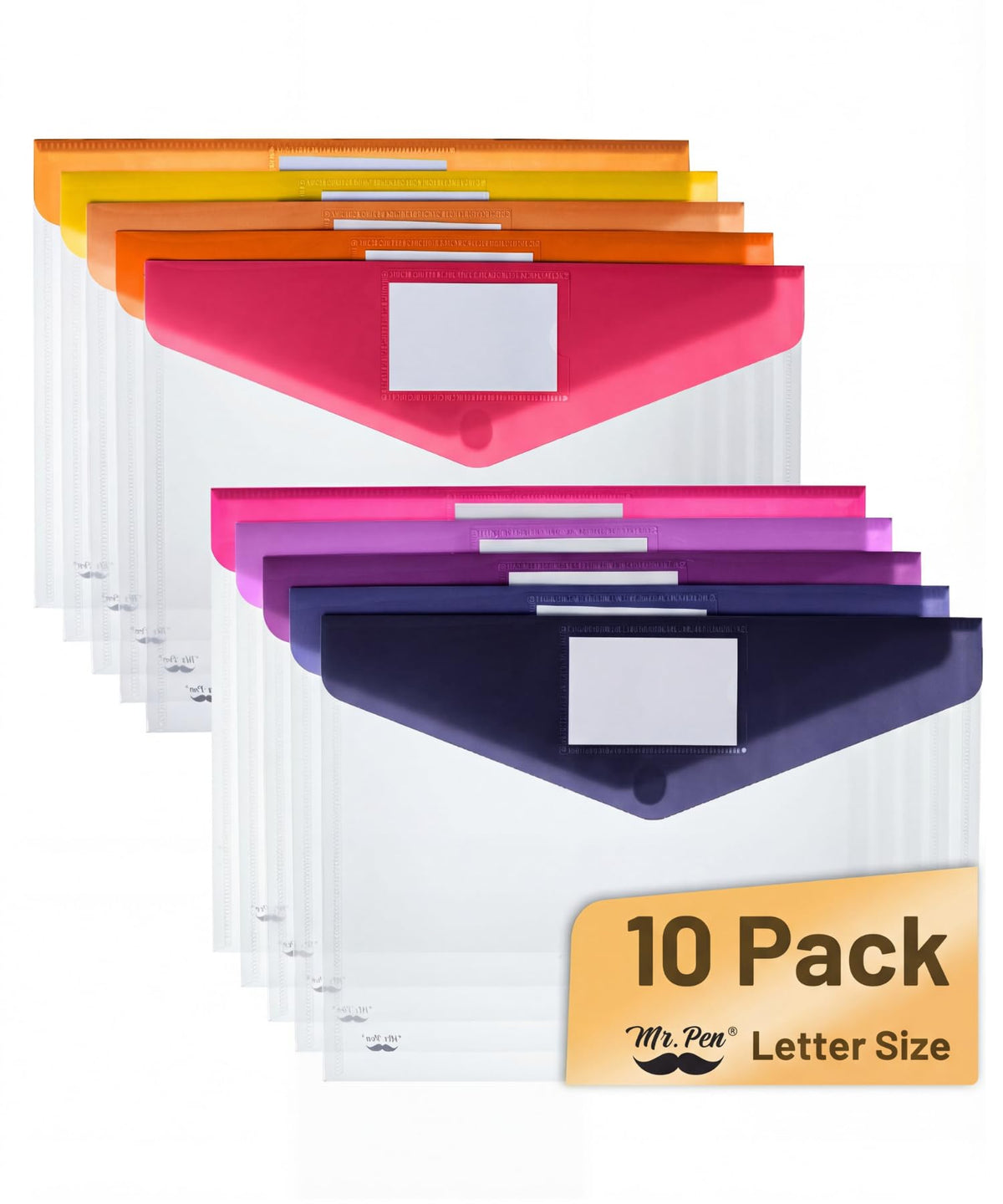 Mr. Pen- Clear Plastic Envelopes File Folders, 10 Pack, A4, Letter Size