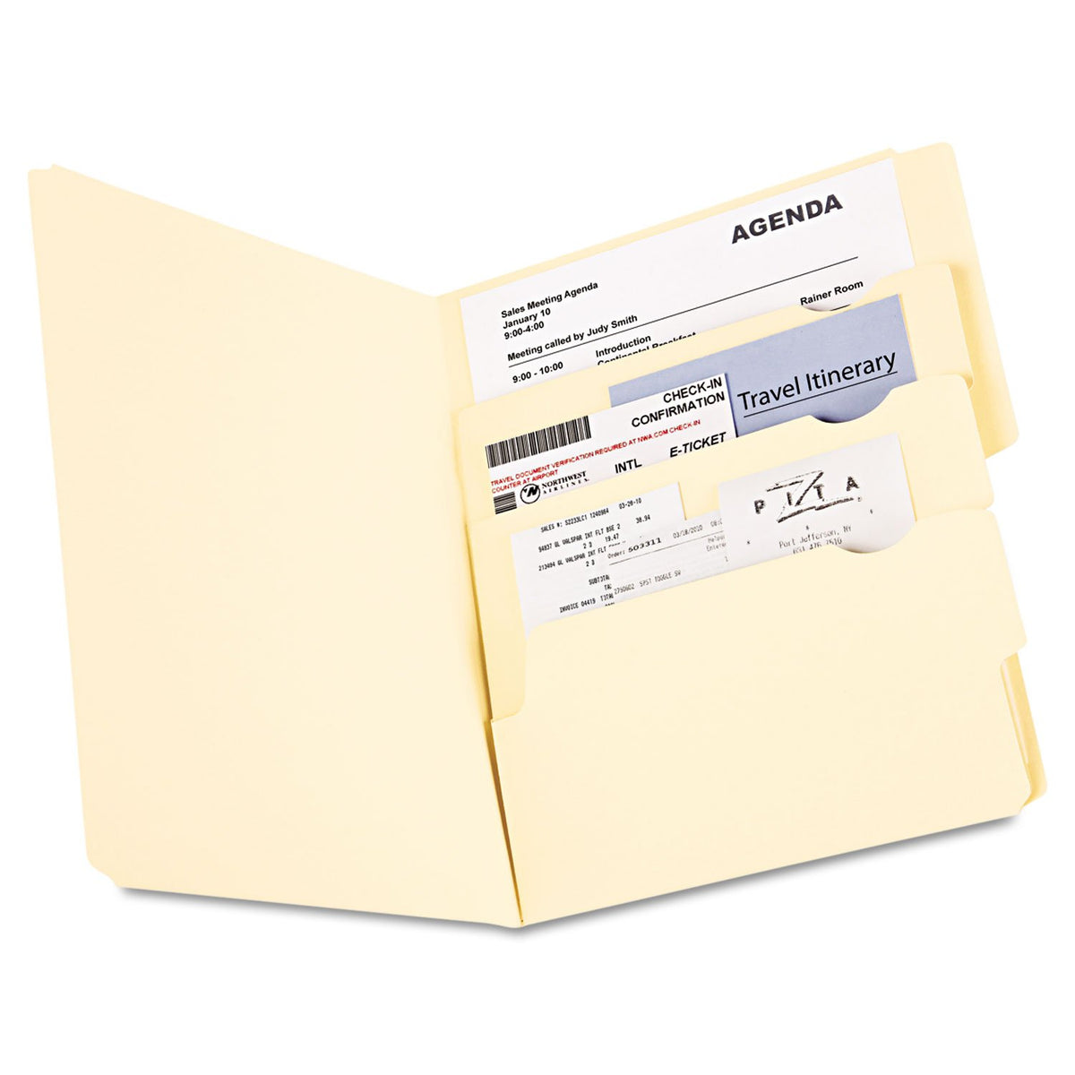 Pendaflex Divide It Up File Folders, Paper and Documents Organizer, Folder with Pockets, Manila File Organizer for School, Home and Office, Letter Size, 24/Pack (10770)
