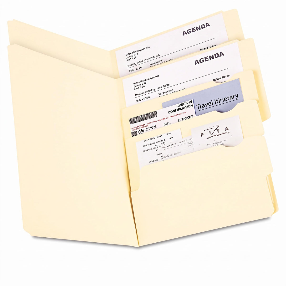 Pendaflex Divide It Up File Folders, Paper and Documents Organizer, Folder with Pockets, Manila File Organizer for School, Home and Office, Letter Size, 24/Pack (10770)