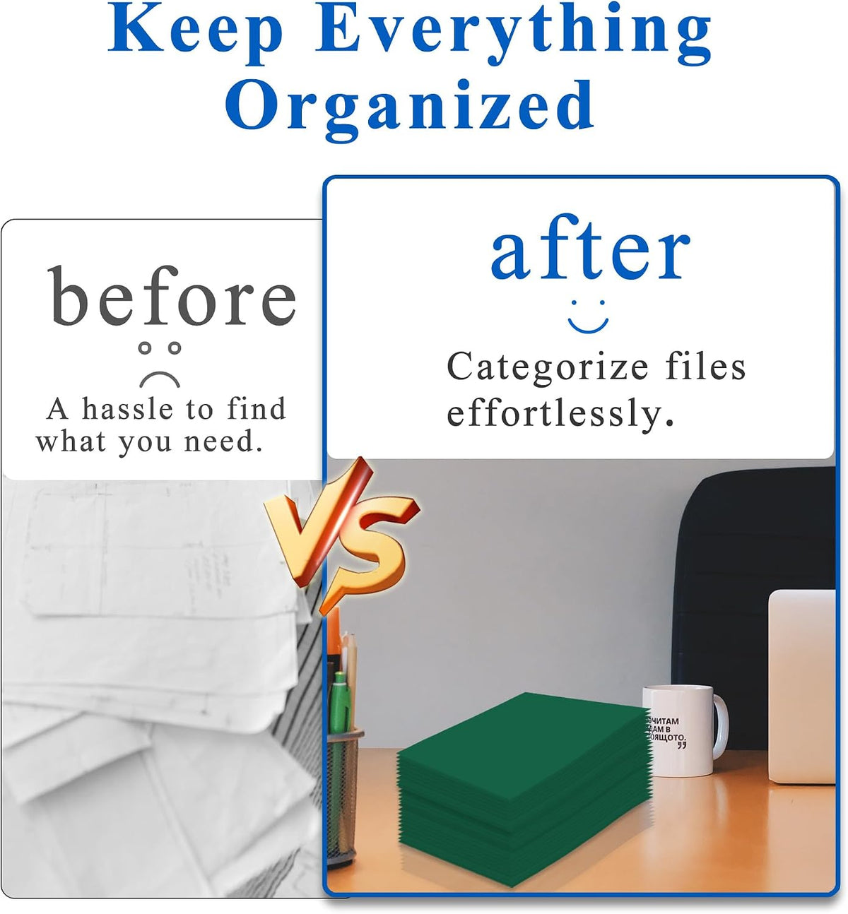 Zzrywuty File folders with Pockets,Green Two folders for documents,50 Pack Paper Folders with Card Slot,Letter Size,School Students,Business,Home and Office Workers