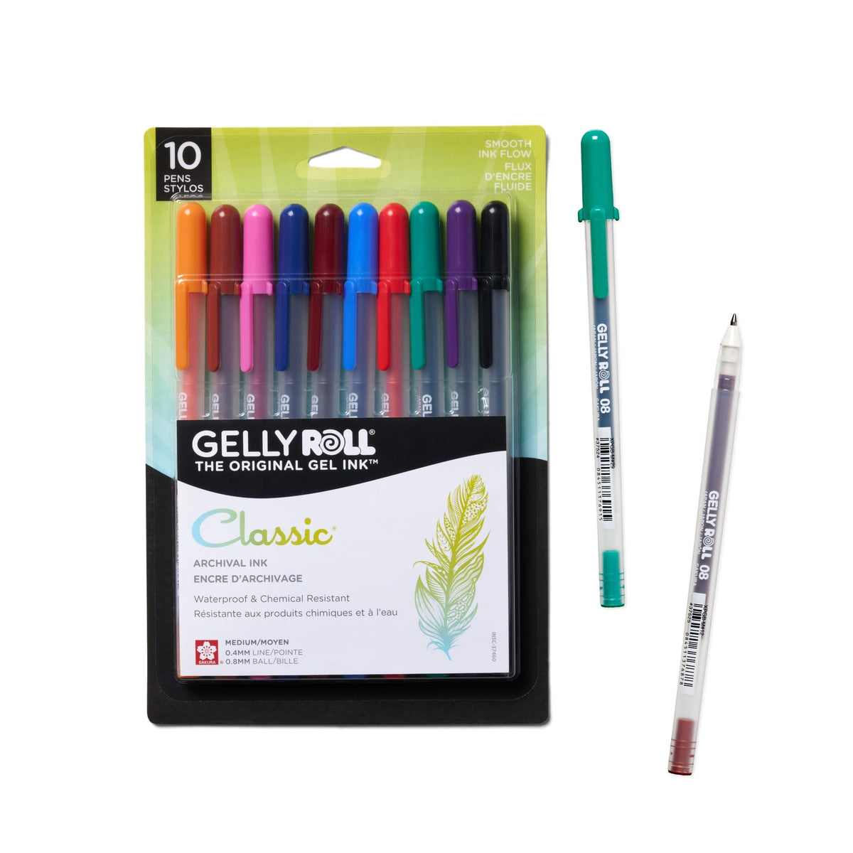 Sakura Gelly Roll Gel Pens, Medium Point, 0.4 mm Line, Black - 3 Pack