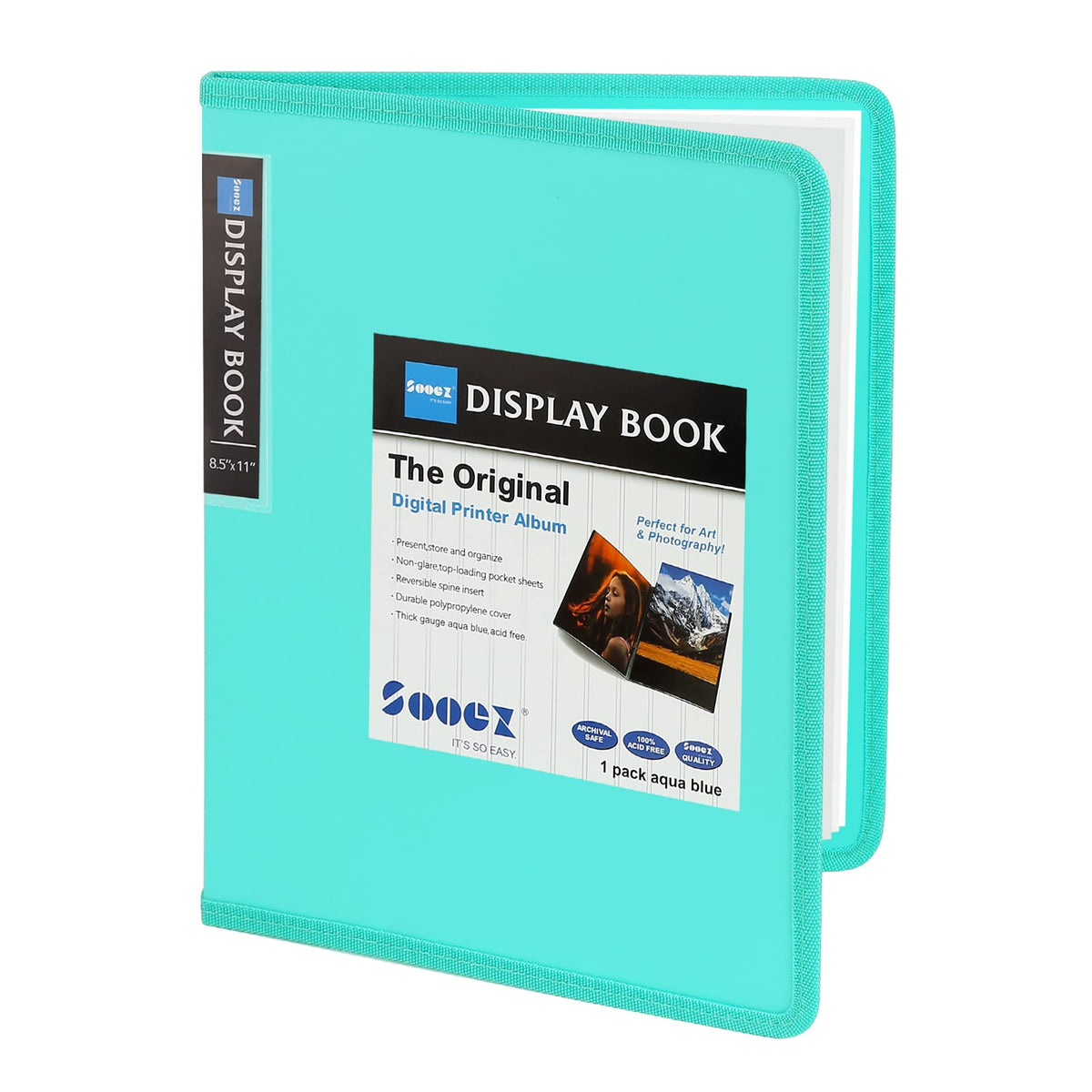 Sooez 30-Pocket Binder with Plastic Sleeves 8.5x11,Heavy Duty Art Portfolio