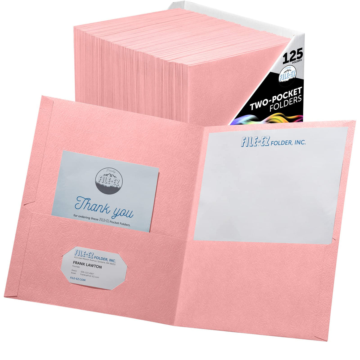 FILE-EZ Two-Pocket Folders, Navy Dark Blue, 25-Pack, Textured Paper, Letter Size (EZ-32523)