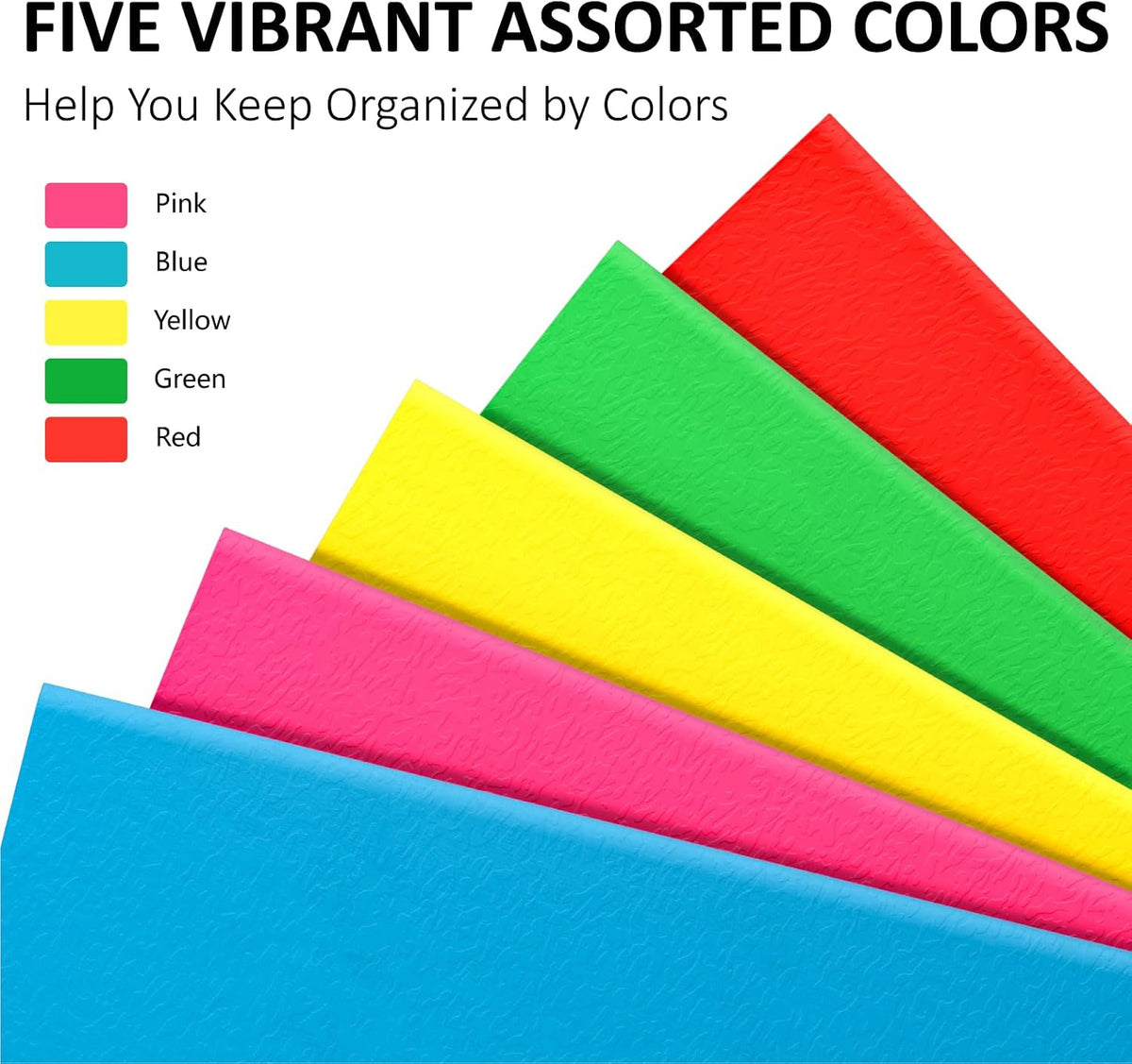 2 Pocket Folders, 5 Pack Folders with Pockets, Textured Paper File Folders