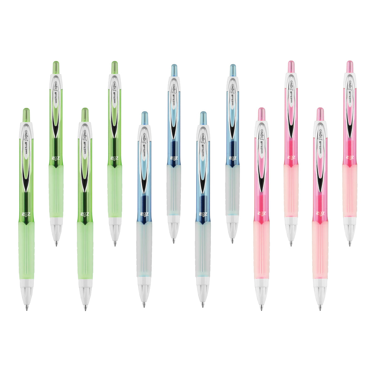 uniball™ 207 Gel Pens, Black Ink, 1.0mm Bold Point, Retractable, 12 Count