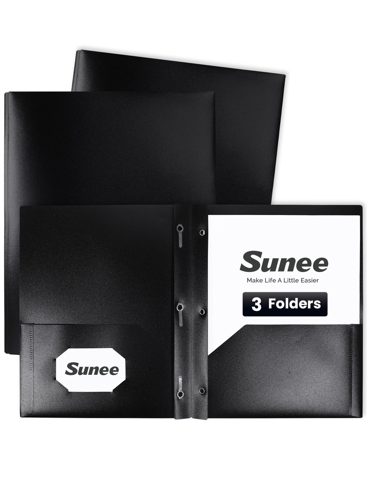 SUNEE 3-Prong Plastic Folders with Pockets (6 Pack, Pastel Colors) 2 Pocket Folders with Fasteners, Tear-Resistant Plastic Pockets, and Fit Letter Size Paper, Use for School Office Home Business