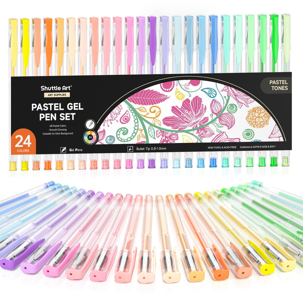 Shuttle Art 50 Pack Metallic Gel Pens, 25 Metallic Gel Pens Set with 25 Refills Perfect for Adult Coloring Books Doodling Drawing Art Markers