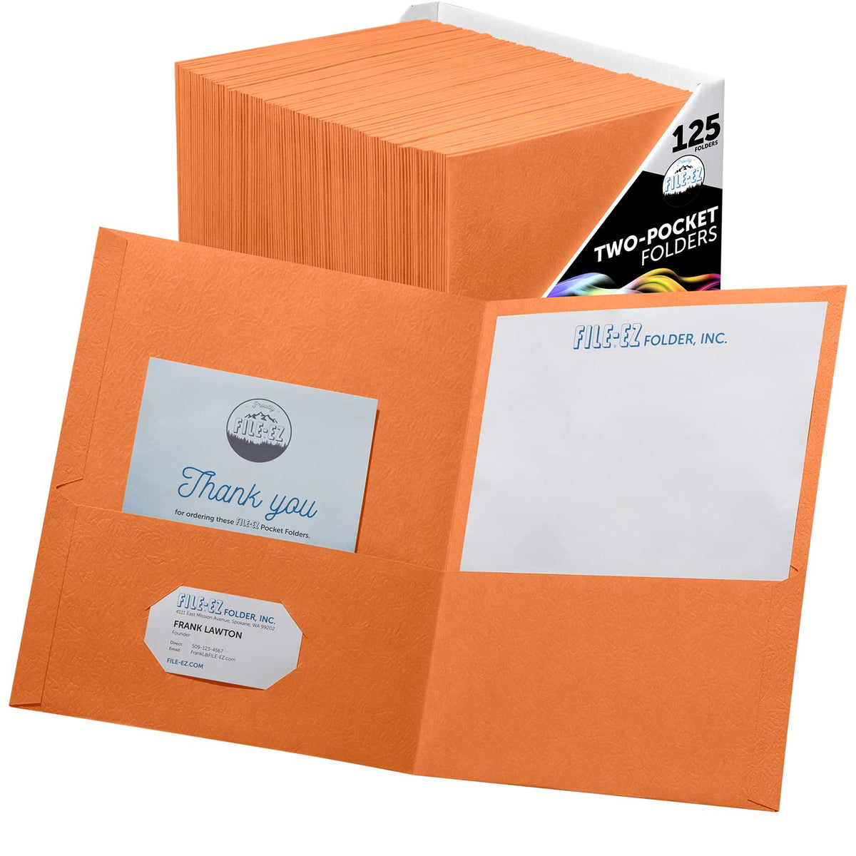 FILE-EZ Two-Pocket Folders, Navy Dark Blue, 25-Pack, Textured Paper, Letter Size (EZ-32523)
