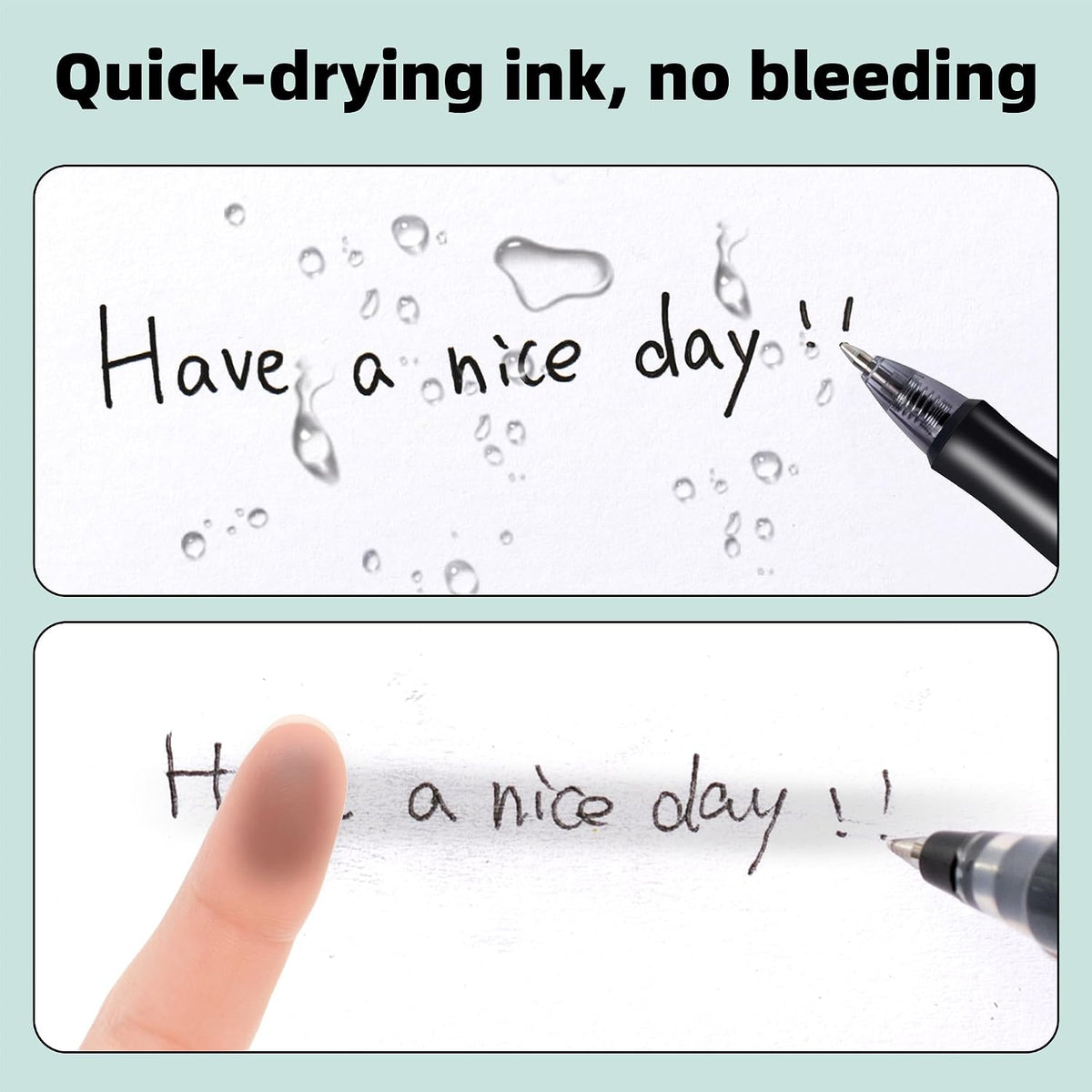 deli Pens Bulk, 50 Pcs Retractable Gel Pens Medium Point 0.7mm