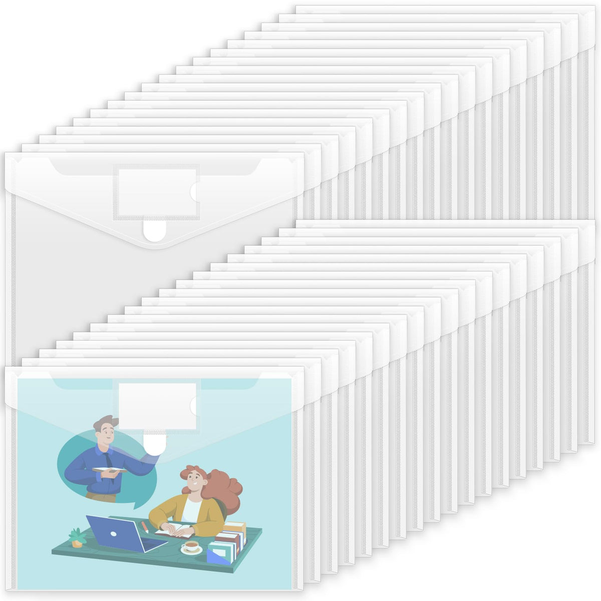 Sooez 10 Pack Plastic Envelopes File Folders, Clear Folder for Document US