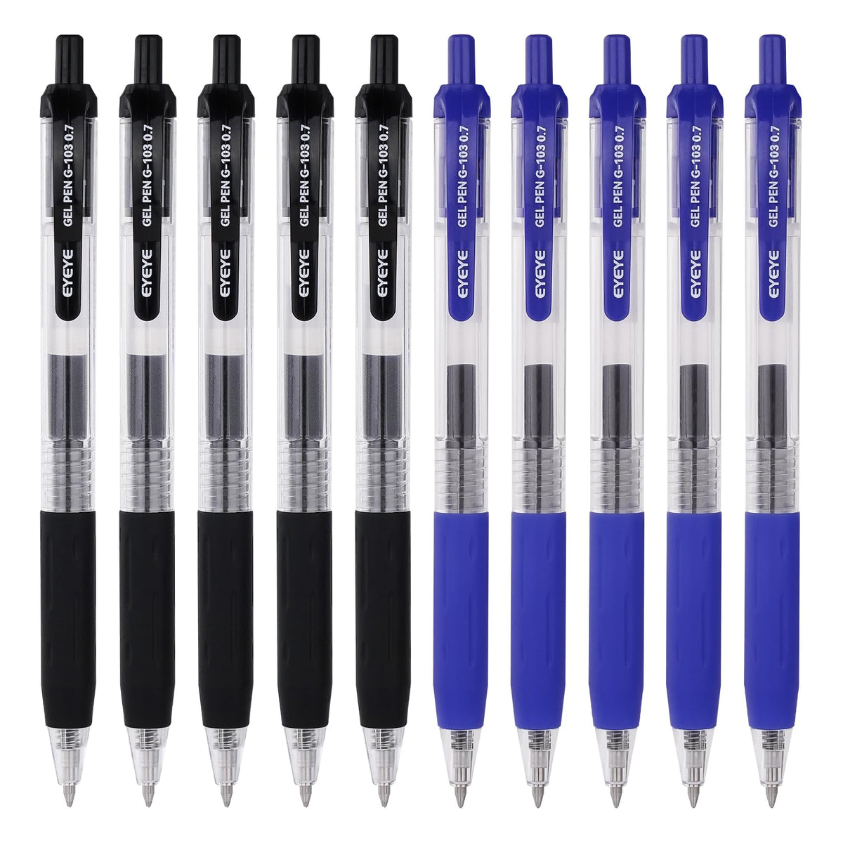 EYEYE G-103 Gel Pens, Black Ink, 0.5mm Extra Fine Point, Pack of 10