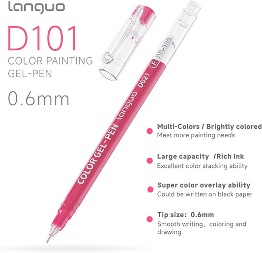 languo 252 Pcs Acrylic Gel Pens for Coloring, 234 Colors, 0.6mm Fine Tip