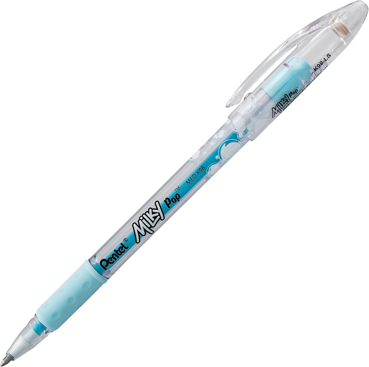 Pentel Arts Milky Pop Pastel Gel Pen, 0.8mm Medium Line, Assorted Colors, Pack of 8 (K98PABP8M)