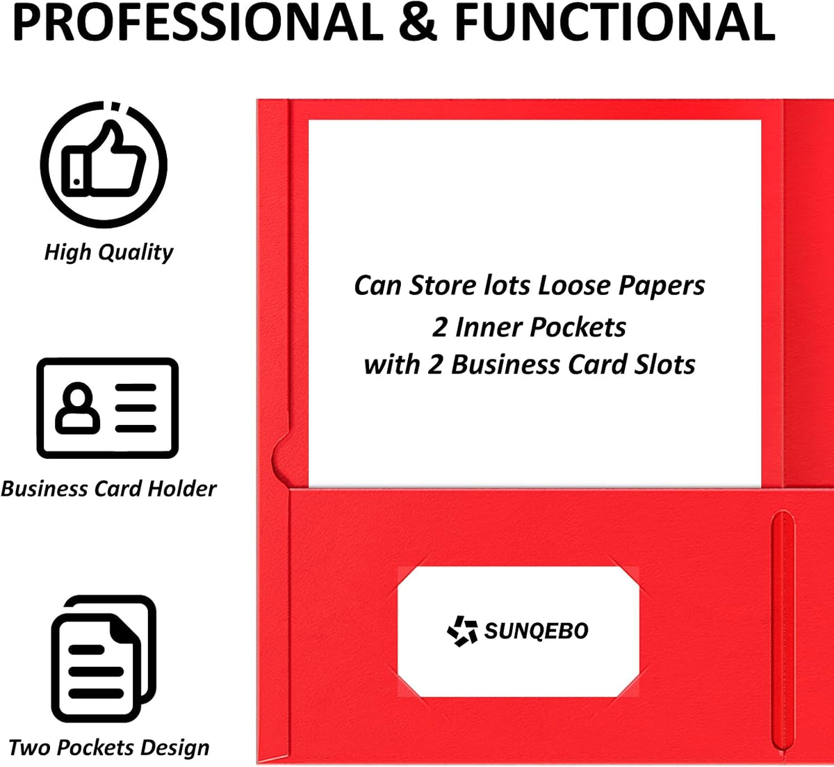 2 Pocket Folders, 5 Pack Folders with Pockets, Textured Paper File Folders