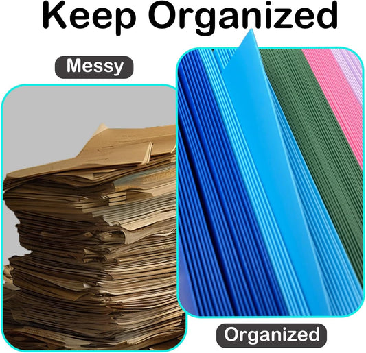 BIBRADAA® 50 Packs Blue Paper Folders with Pockets,Paper Folder Surface with Waterproofing,Letter Size,Holds 100 Plus Sheets,for School,Office,Business.(50, Dark Blue)