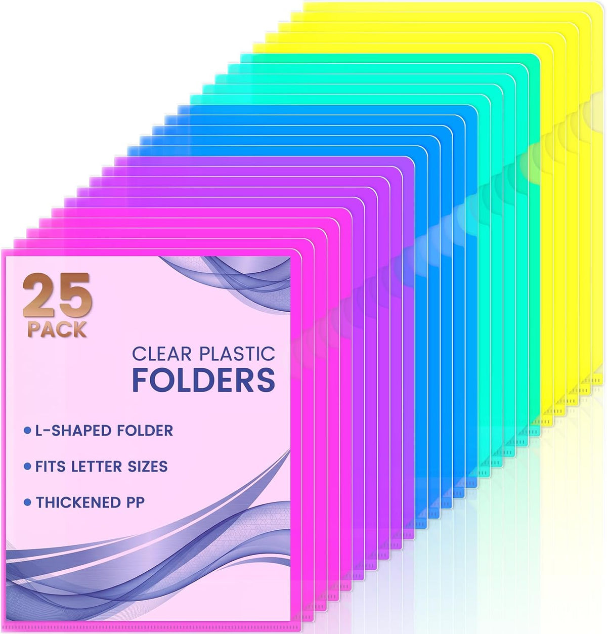 Sooez 25 Pack Clear Document Folder Project Pockets