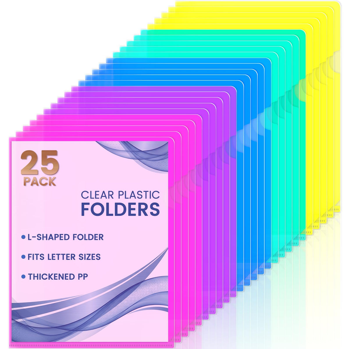 Sooez 25 Pack Clear Document Folder Project Pockets