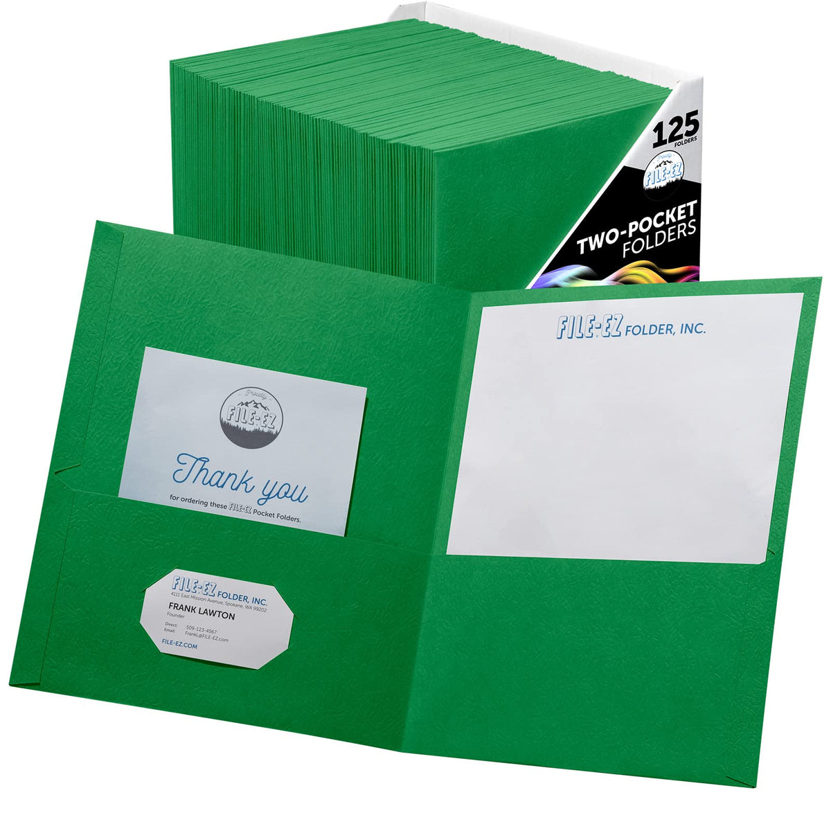 FILE-EZ Two-Pocket Folders, Navy Dark Blue, 25-Pack, Textured Paper, Letter Size (EZ-32523)