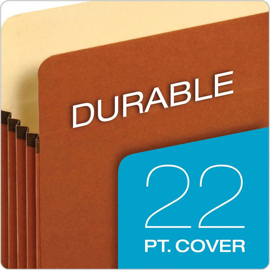 Pendaflex Expanding File Pockets, Letter Size, 5.25" Expansion, Reinforced with DuPont™ Tyvek® Material, Redrope, 10 per Box (1534G-OX)