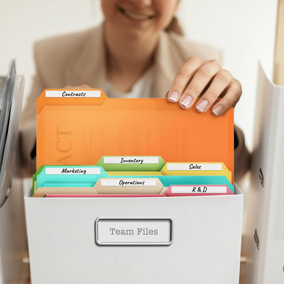 Dunwell Plastic File Folders, 1/3 Tab, Letter Size Documents, 6 Pack