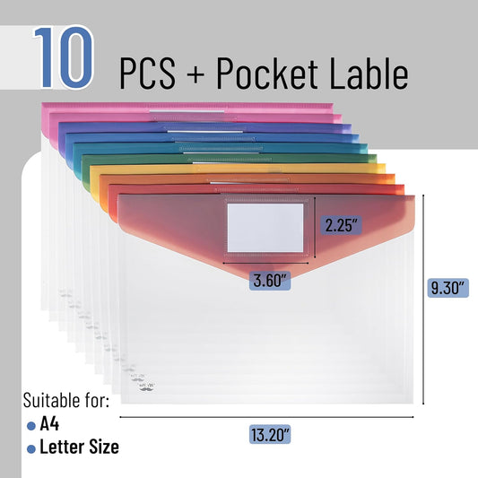 Mr. Pen- Clear Plastic Envelopes File Folders, 10 Pack, A4, Letter Size