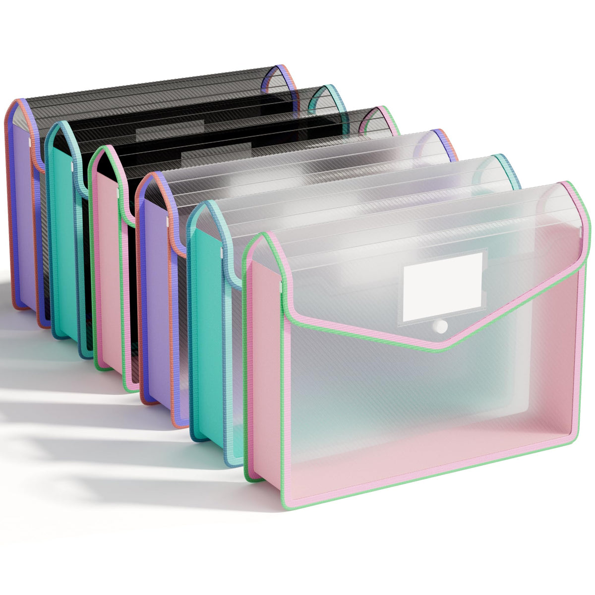 ABC life 6 Pack Plastic File Folder, Colorful File Folder Organizer