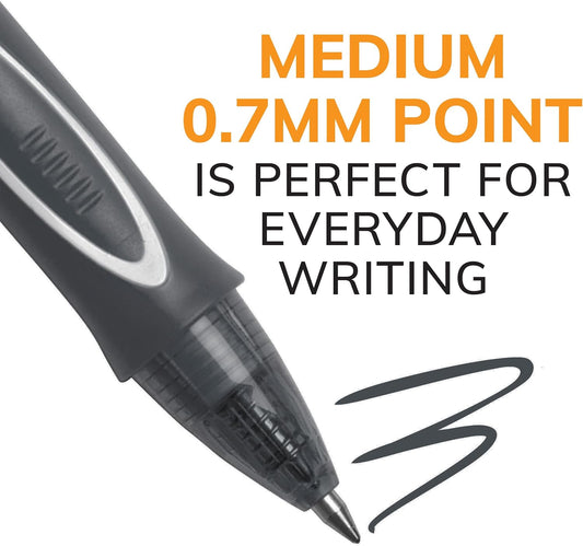 BIC Gelocity Quick Dry Black Gel Pens, Medium Point, 0.7mm, 8-Count Pack