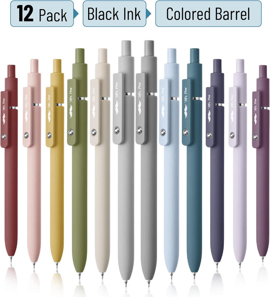 Mr. Pen- Retractable Gel Pens, 12 Pack, Morandi and Vintage Barrels