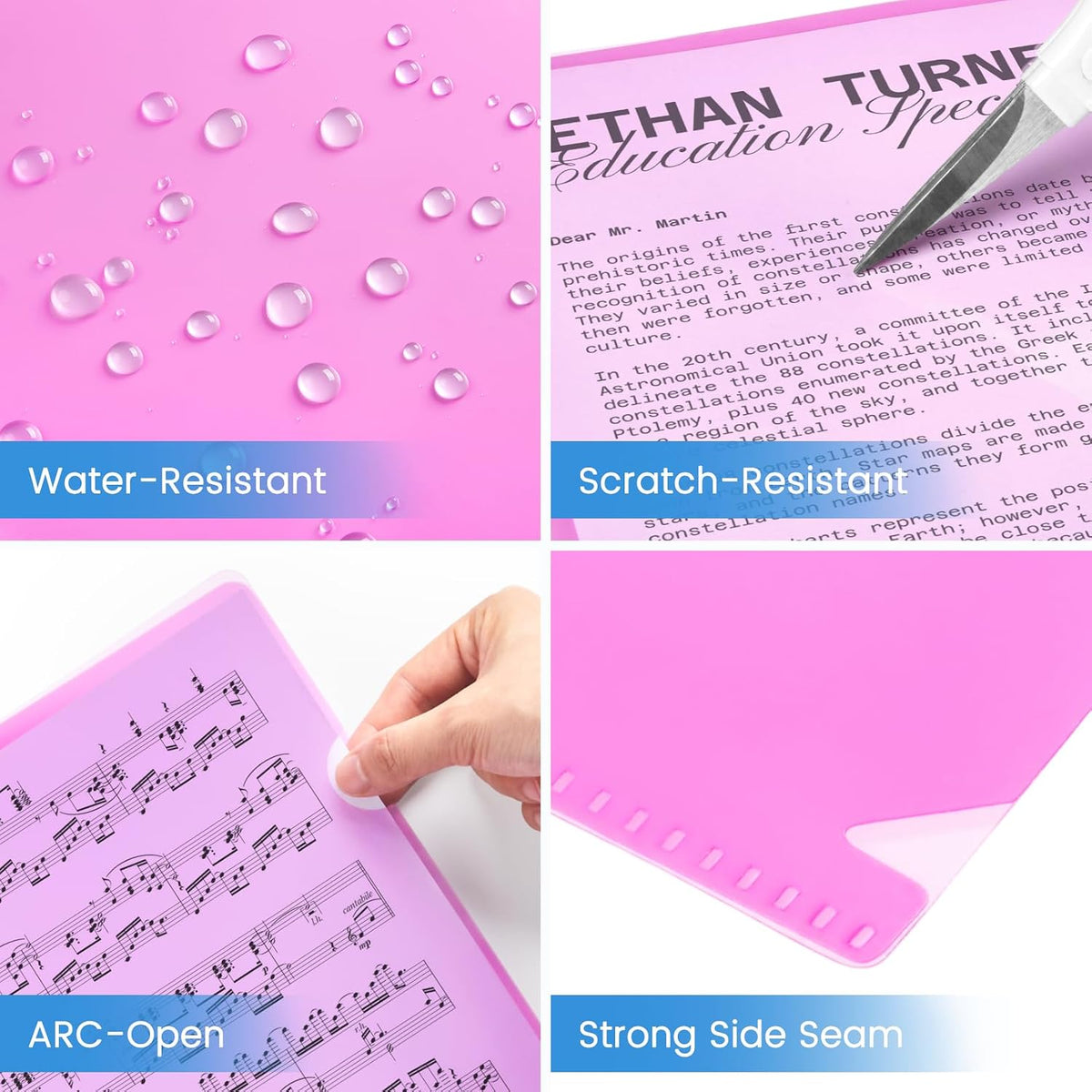 Sooez 25 Pack Clear Document Folder Project Pockets