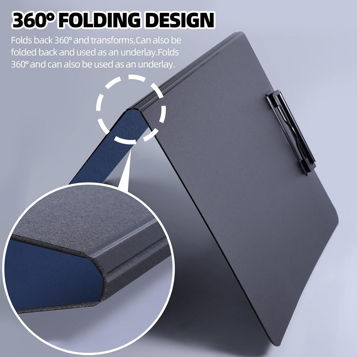 FRETONBA Clipboard Folder, A4 Foldable Blue