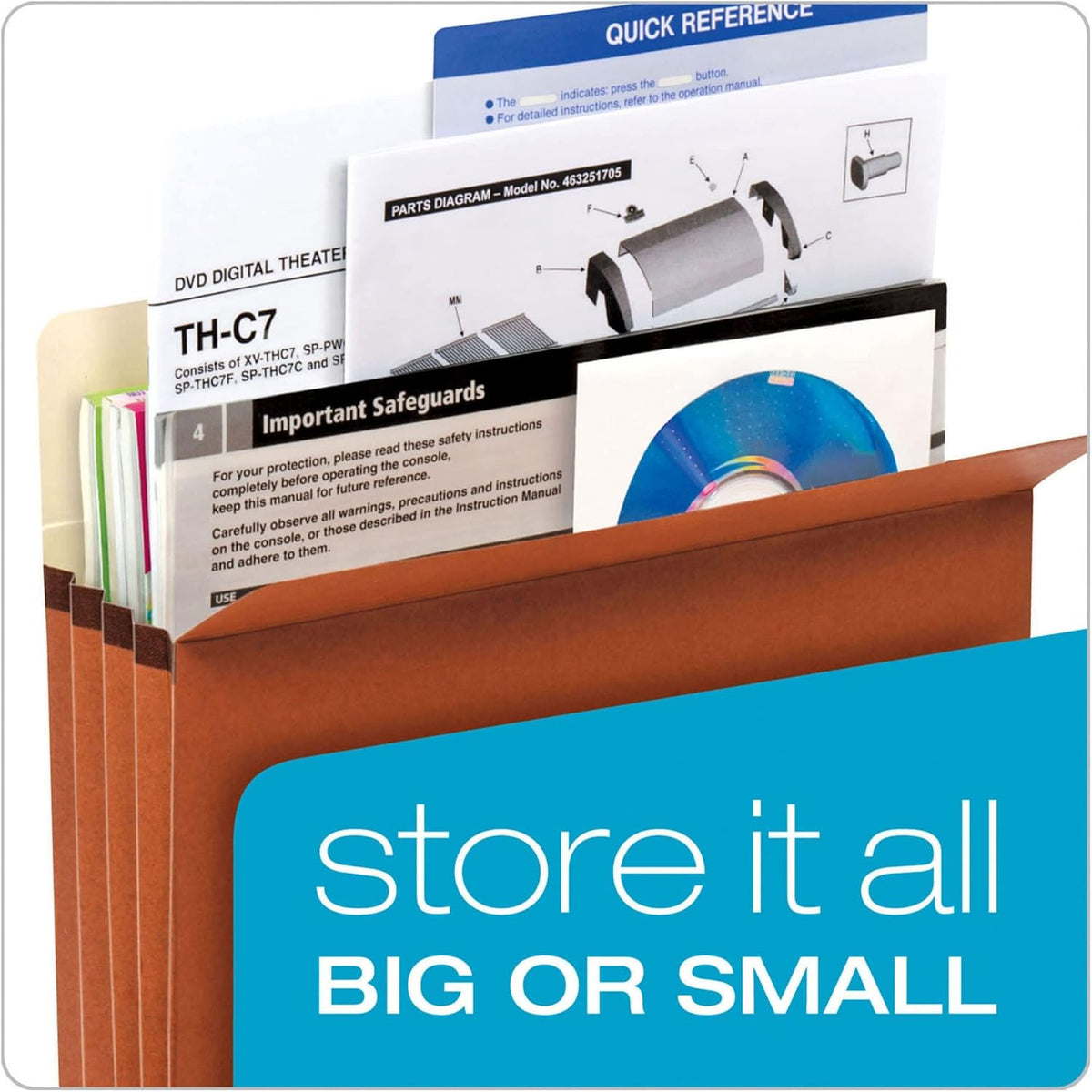 Pendaflex Expanding File Pockets, Letter Size, 5.25" Expansion, Reinforced with DuPont™ Tyvek® Material, Redrope, 10 per Box (1534G-OX)