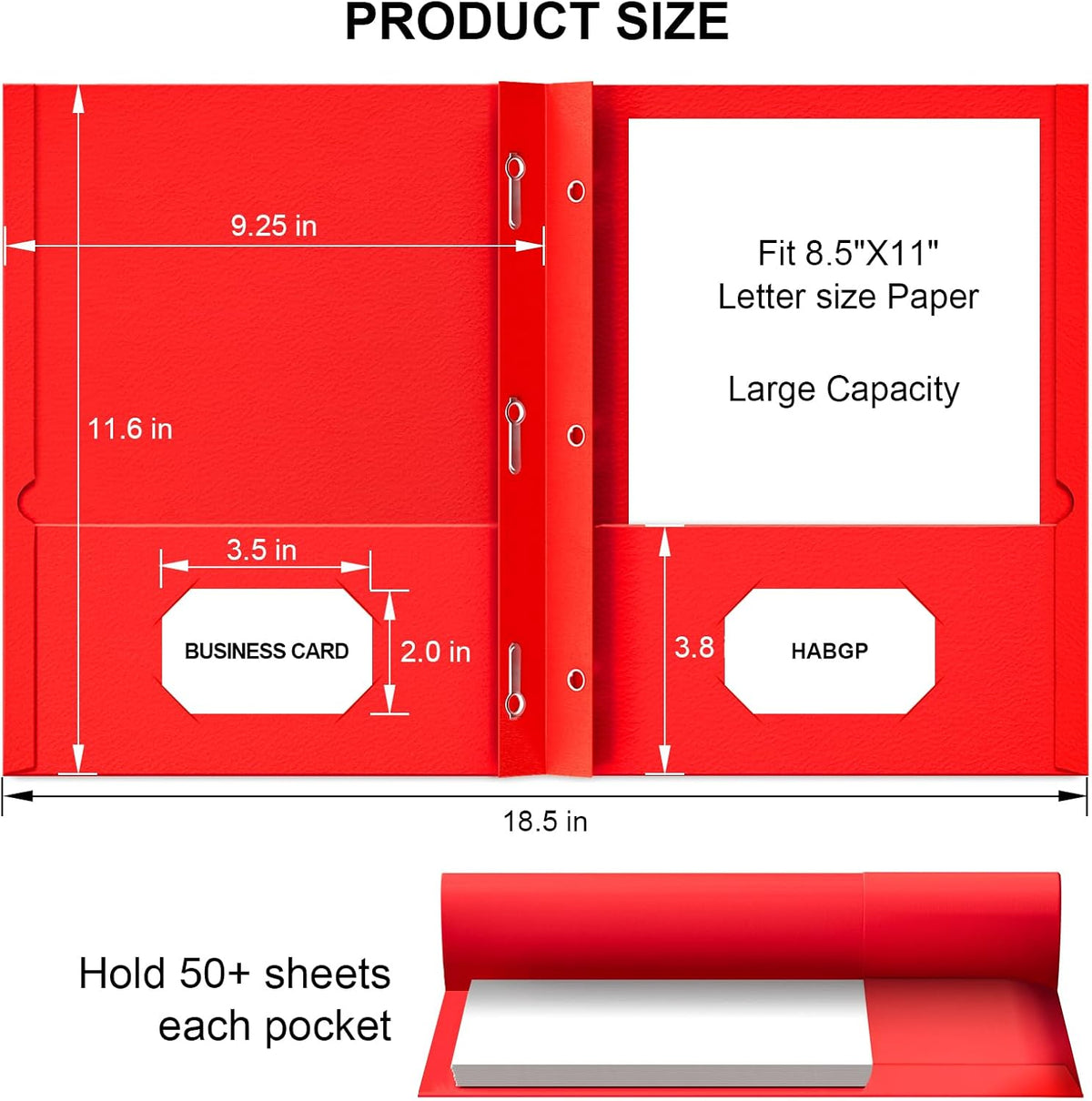 2 Pocket Folders with Prongs, 20 Pack Paper Folders with Pockets & 3 Prongs