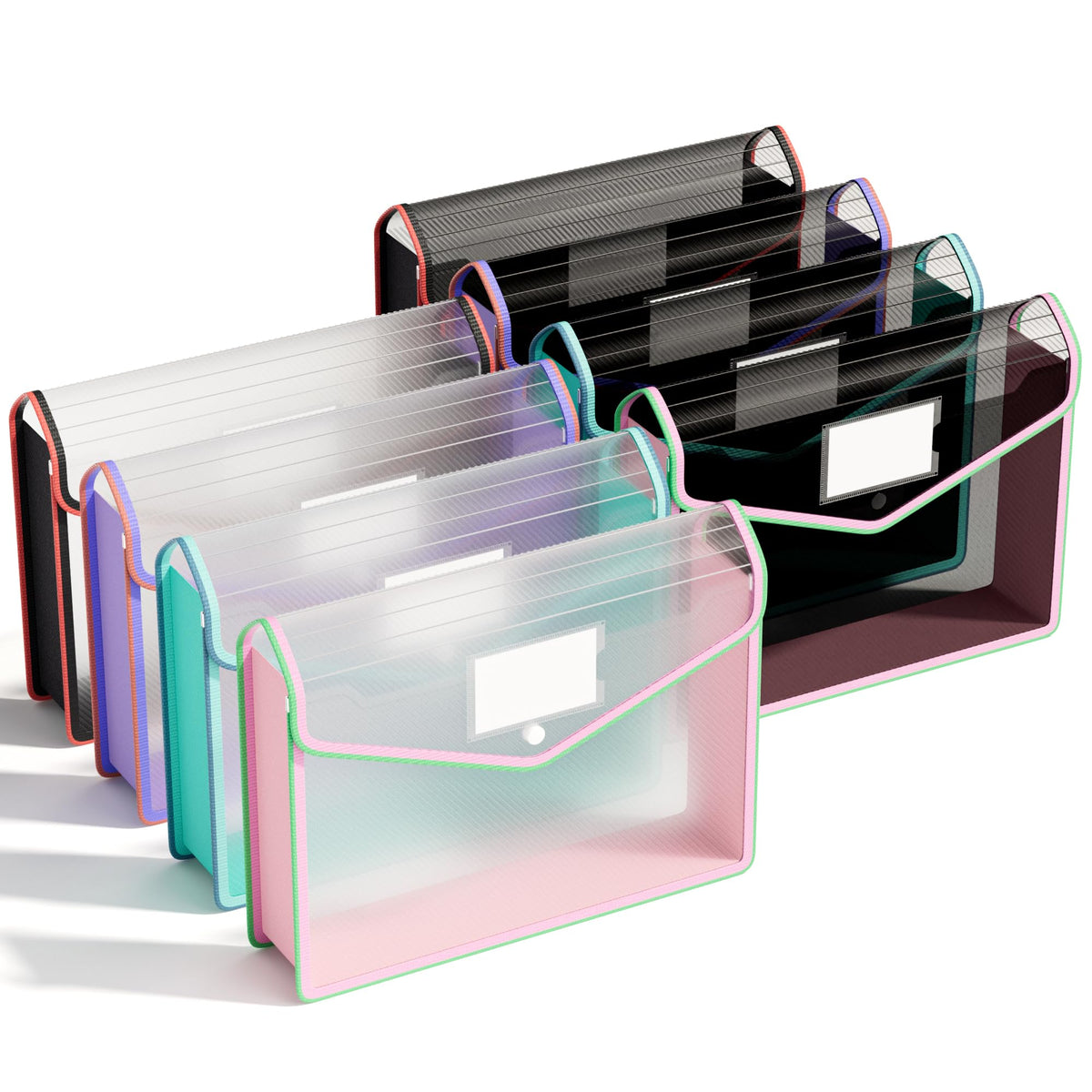 ABC life 6 Pack Plastic File Folder, Colorful File Folder Organizer
